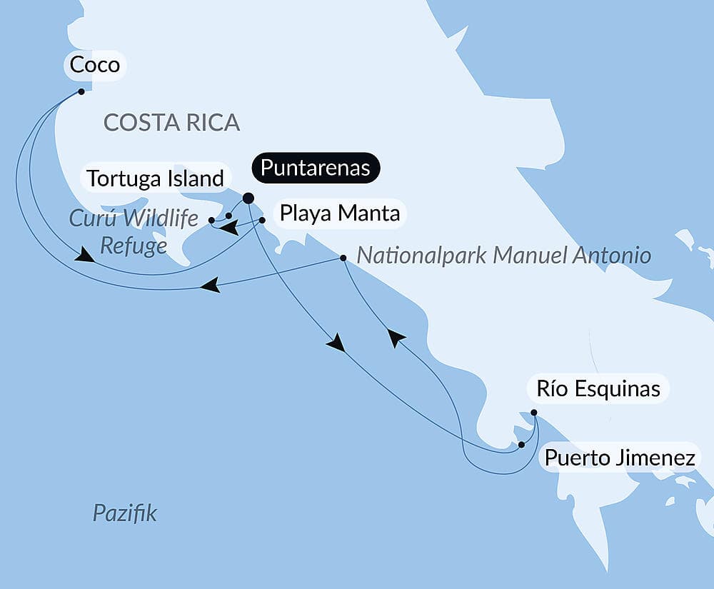Die Pazifikküste von Costa Rica